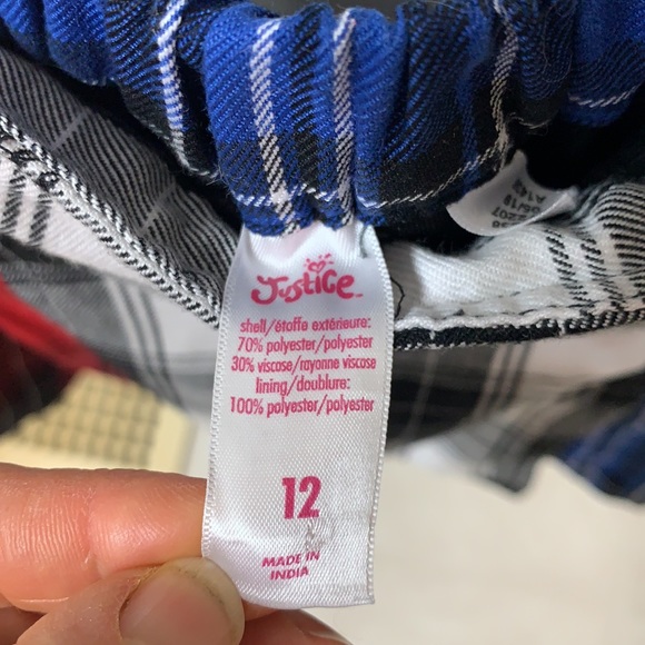 🌷3 for$25🌷Justice, US 12 (Girl), Blue Red White & Black Plaid Mini Skirt - Picture 6 of 7